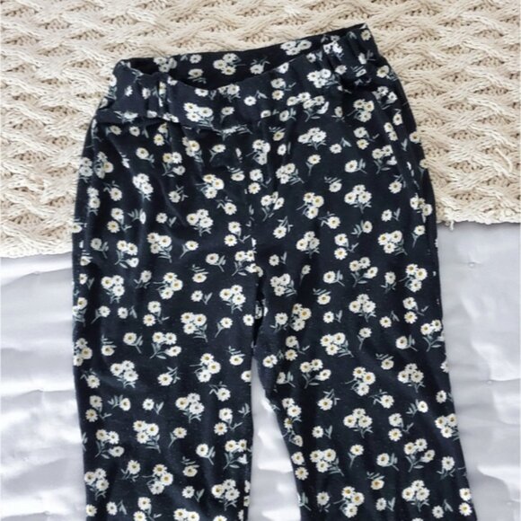 Comfy High Rise Black Floral Scalloped Bell Bottoms - Picture 9 of 13